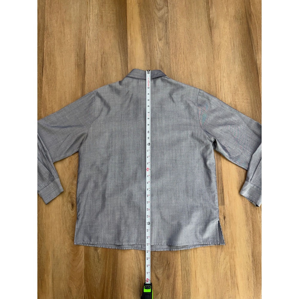 Pendleton Grey 100% Silk Button Down Long Sleeve Shirt Blouse 12 preppy career - Picture 6 of 6